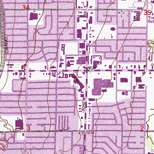 Topographic Map of Papago Plaza Shopping Center, AZ