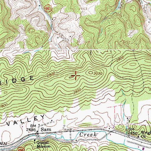 Topographic Map of Stony Ridge, VA