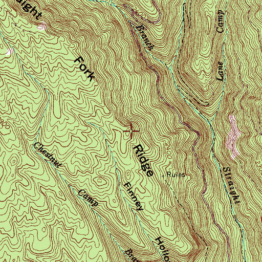 Topographic Map of Straight Fork Ridge, VA
