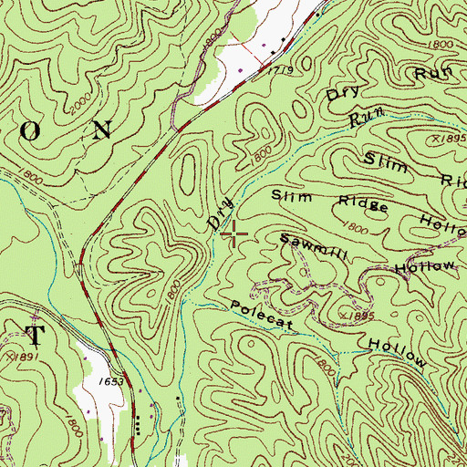 Topographic Map of Sawmill Hollow, VA