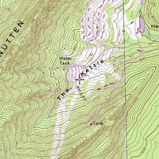Topographic Map of The Kettle, VA