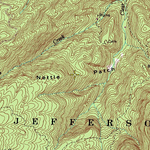 Topographic Map of The Nettle Patch, VA