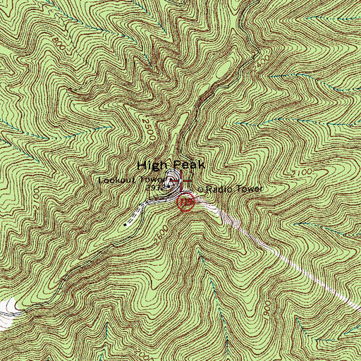 Topographic Map of Tobacco Row Mountain, VA