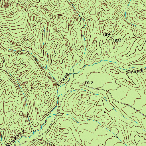 Topographic Map of Trout Run, VA