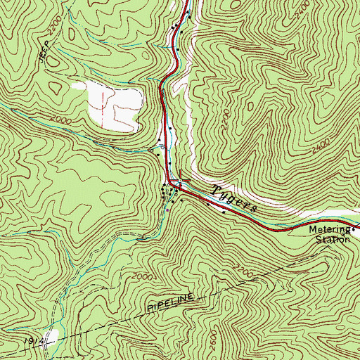 Topographic Map of Tucker Hollow, VA