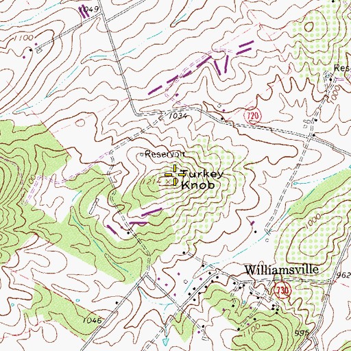 Topographic Map of Turkey Knob, VA