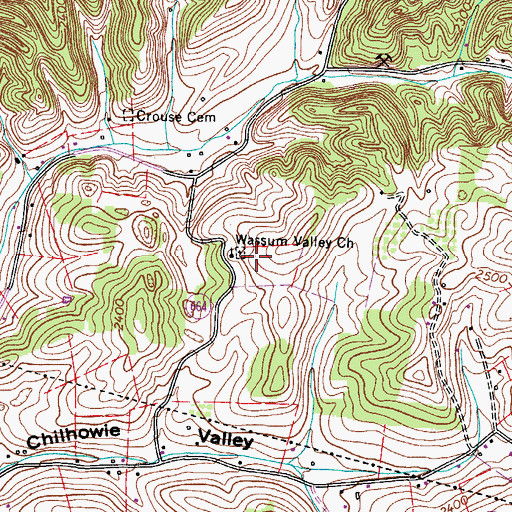 Topographic Map of Wassum Valley Church, VA