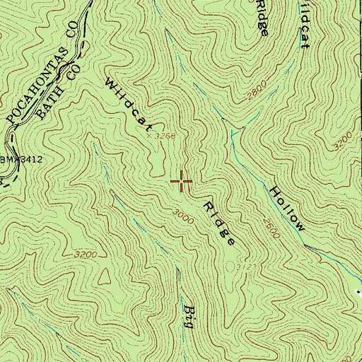 Topographic Map of Wildcat Ridge, VA