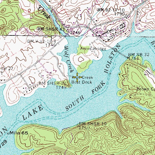 Topographic Map of Wolf Creek, VA