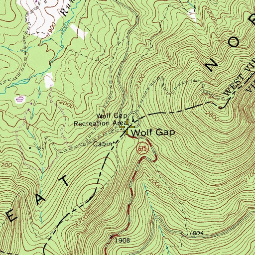 Topographic Map of Wolf Gap, VA