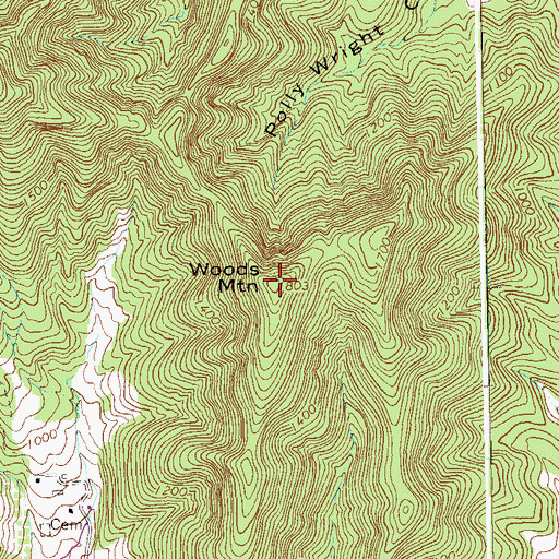 Topographic Map of Woods Mountain, VA