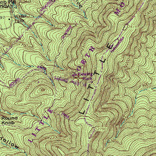 Topographic Map of Viewing Rock Trail, VA