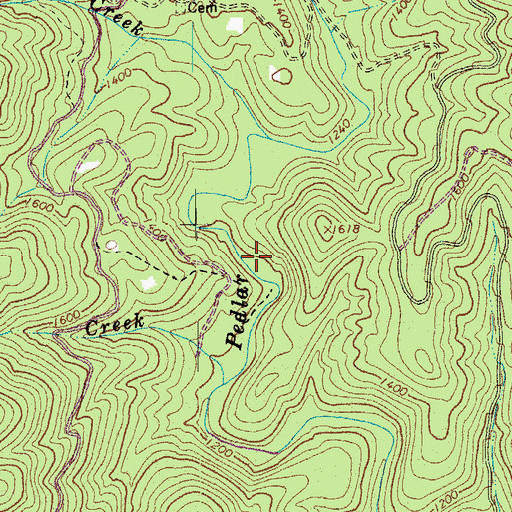 Topographic Map of Panther Falls, VA