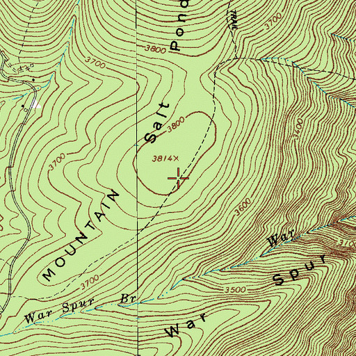 Topographic Map of War Spur Connector, VA