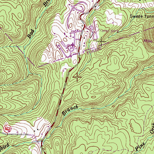 Topographic Map of Flatwoods Campground, VA