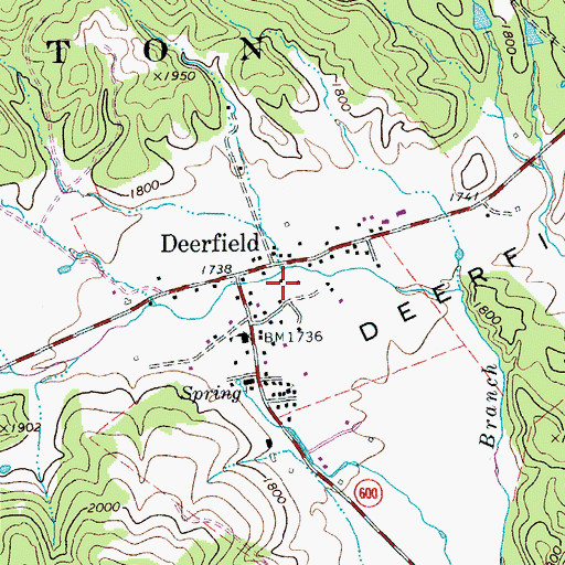 Topographic Map of Deerfield Information Center, VA