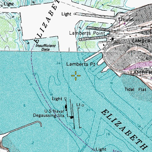 Topographic Map of Lambert Bend, VA