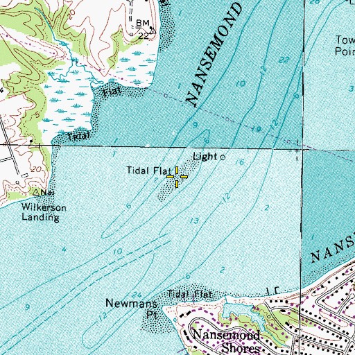 Topographic Map of Great Shoal, VA