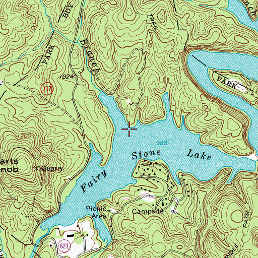 Topographic Map of Green Branch, VA