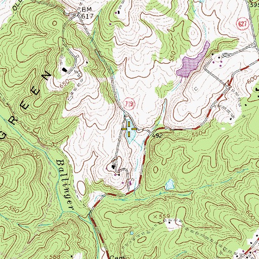 Topographic Map of Vanclieffs Lake, VA