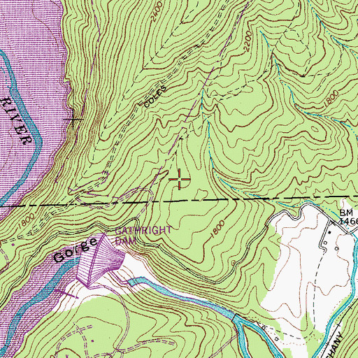 Topographic Map of Gathright Dam, VA