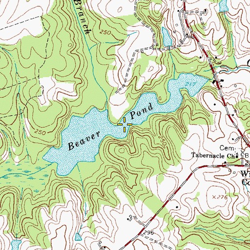 Topographic Map of Beaver Pond, VA