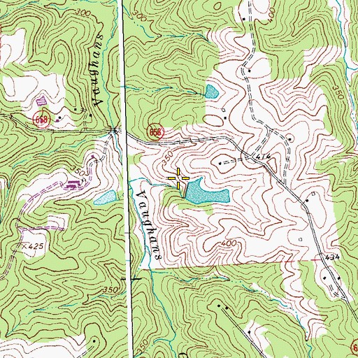 Topographic Map of Manns Dam, VA