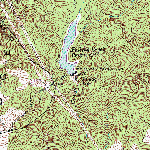 Topographic Map of Falling Creek Dam, VA