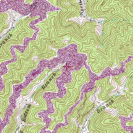Topographic Map of Long Bottom Branch Dam, VA