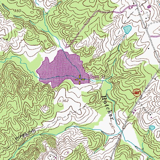 Topographic Map of Willis River Number Seven Dam, VA