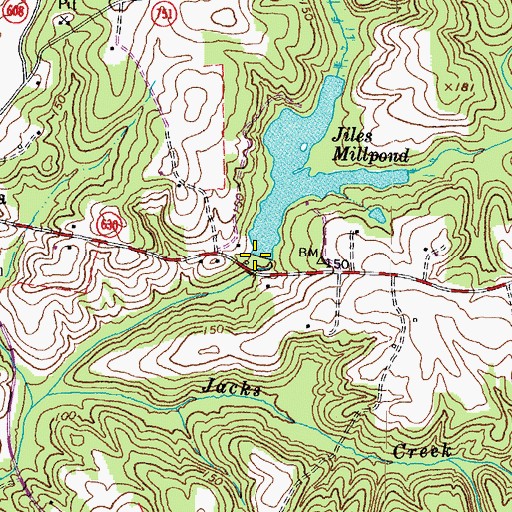 Topographic Map of Jiles Dam, VA