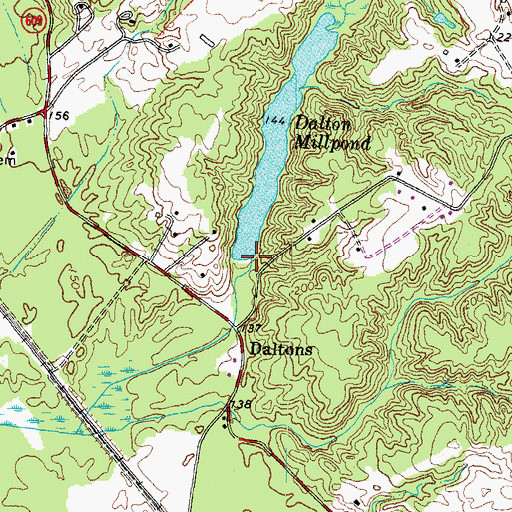 Topographic Map of Daltons Dam, VA
