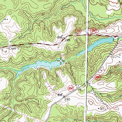 Topographic Map of Lake Holly Dam, VA