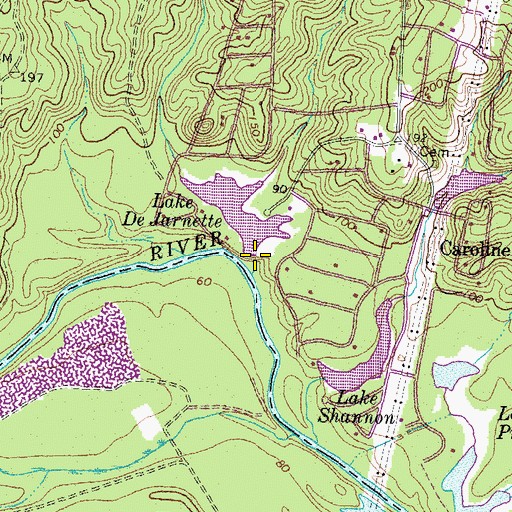 Topographic Map of Lake De Jarnette Dam, VA