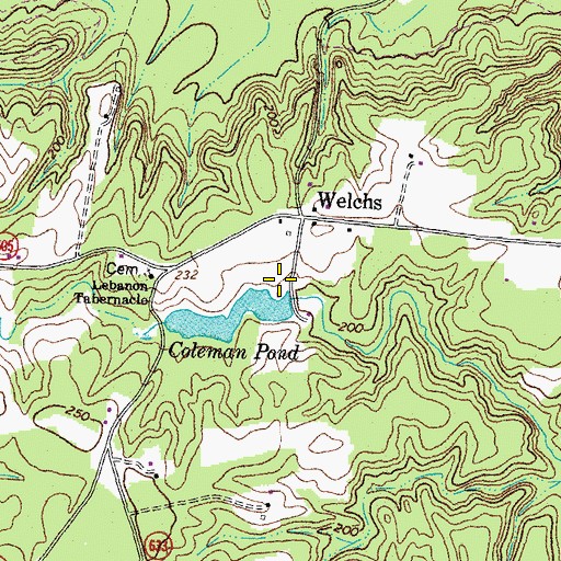 Topographic Map of Colemans Garage Dam, VA