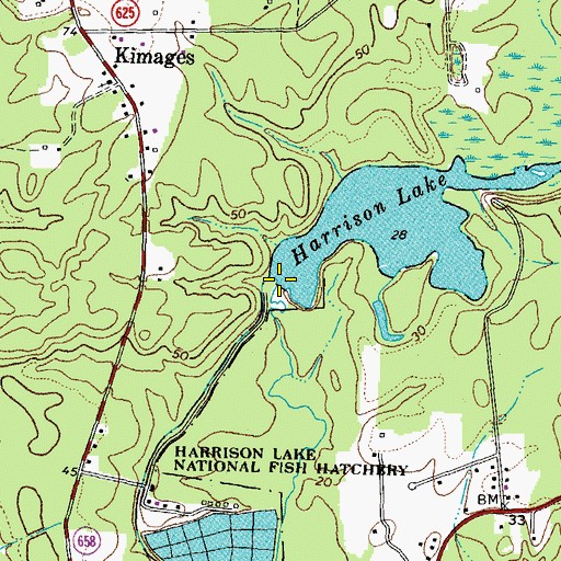 Topographic Map of Harrison Dam, VA
