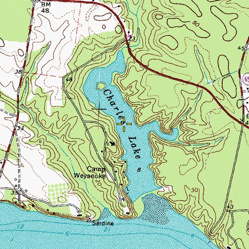 Topographic Map of Charles Lake, VA