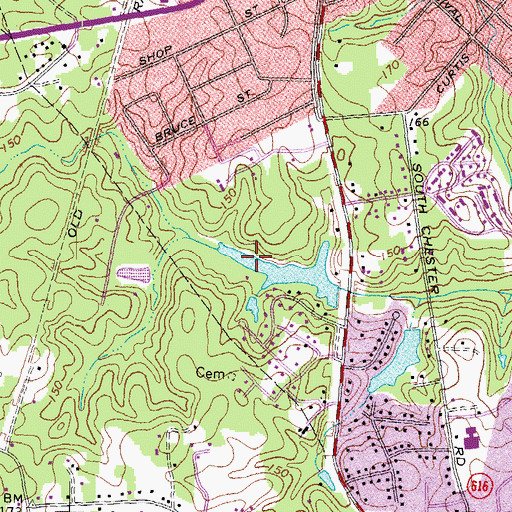 Topographic Map of Rieves Lake, VA