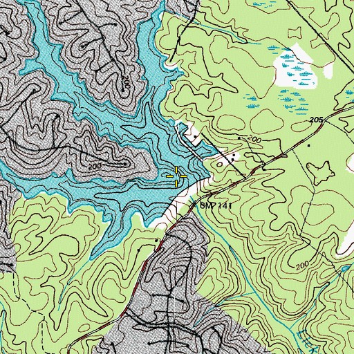 Topographic Map of Nash Road Lake Dam, VA