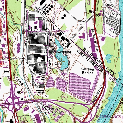 Topographic Map of Spray Dam, VA