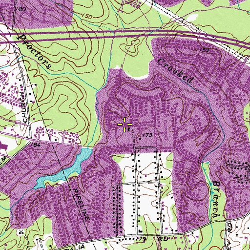 Topographic Map of Salem Woods Lake, VA