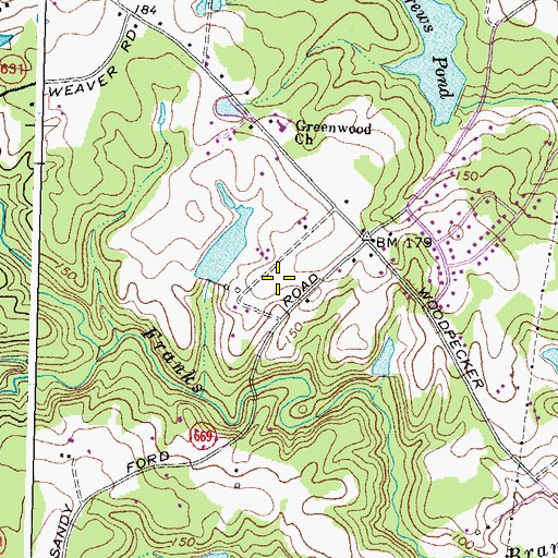 Topographic Map of Pells Pond, VA