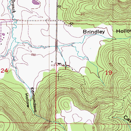 Topographic Map of Brindley Hollow Spring, AL