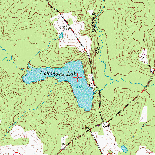 Topographic Map of Colemans Lake, VA