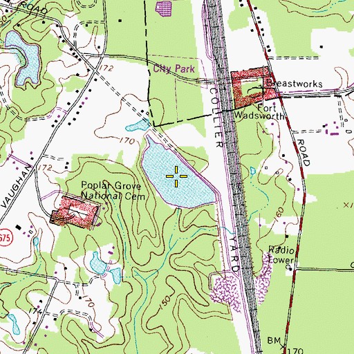 Topographic Map of Cernys Pond, VA