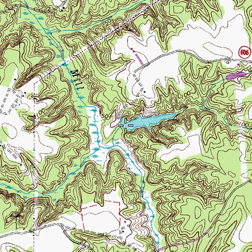 Topographic Map of Ware Dam, VA