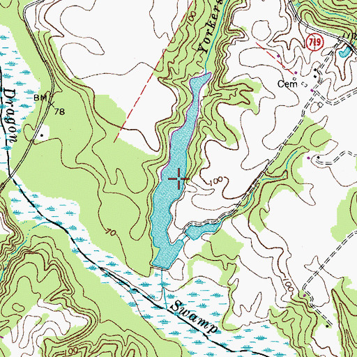Topographic Map of Rose Hill Pond, VA