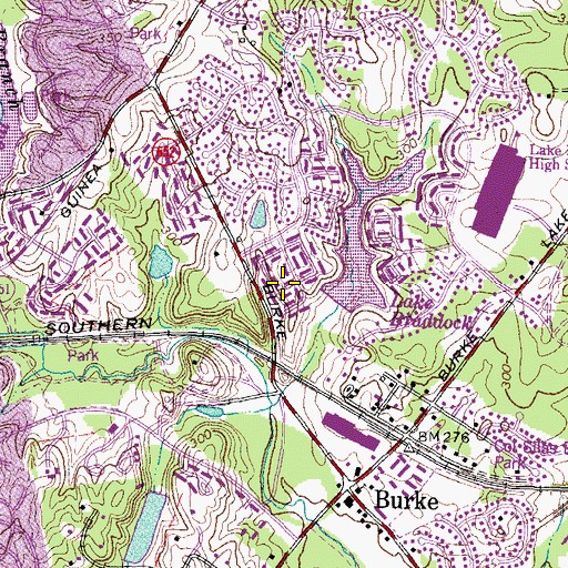 Topographic Map of Lake Braddock, VA