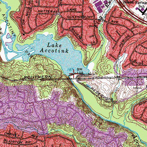 Topographic Map of Accotink Dam, VA