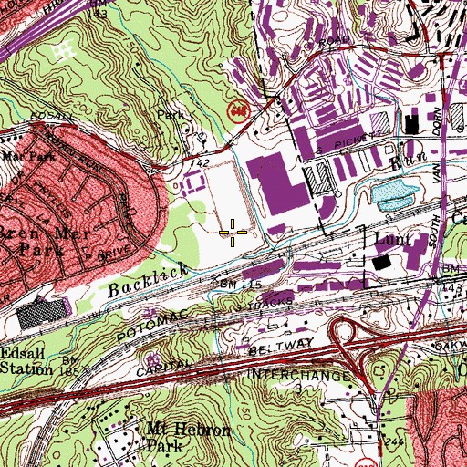 Topographic Map of Lehigh Dam, VA